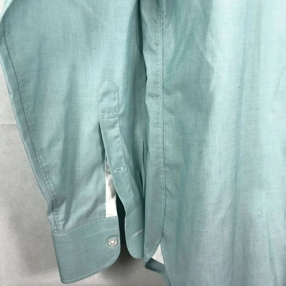 J. Crew Shirt Mens Sz 17 35 Blue Cotton Ludlow Slim Fit Button‎ Up Dress